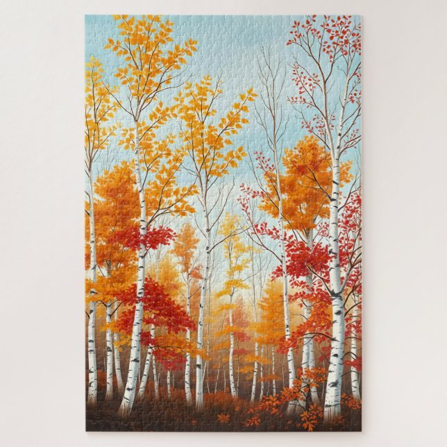 Autumn Birch Trees Puzzle (Vertical)