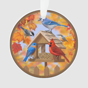 Autumn Bird Feeder Gathering Ornament