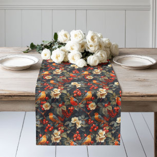 Autumn Birds and Flowers Runner Soft Seasonal