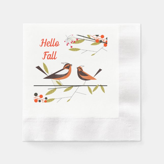 Autumn Birds Napkins (Front)