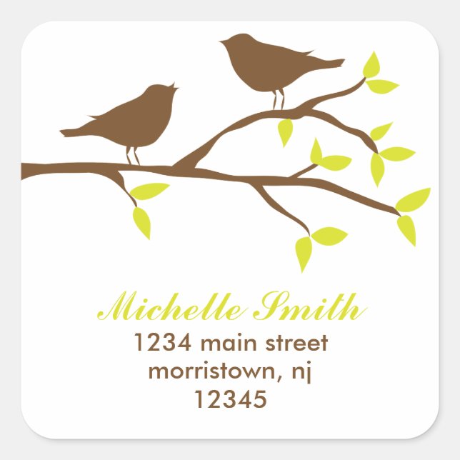 Autumn Birds Square Sticker (Front)