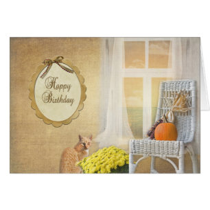 Autumn Birthday cat
