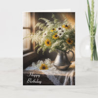 Autumn Birthday Flower Bouquet On Lace