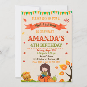 Autumn birthday invitation Fall festival party