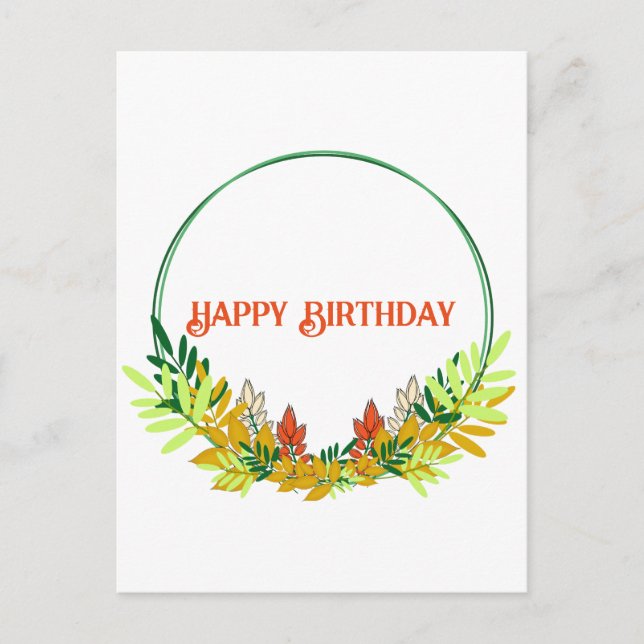 Autumn Birthday Postcard (Front)