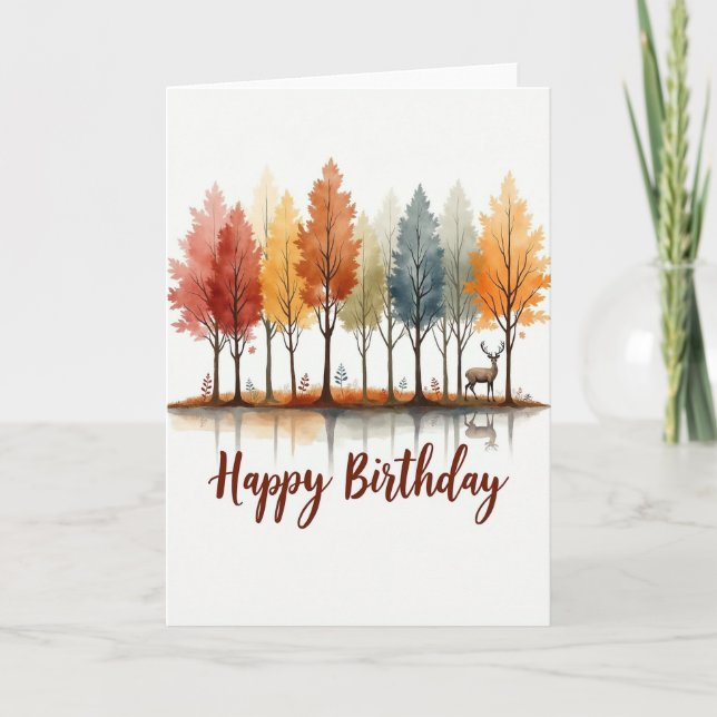 Autumn Birthday Reflection Card (Front)