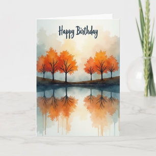 Autumn Birthday Watercolor Card