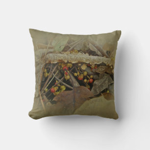 Autumn Bittersweet Berries and Vine Cushion