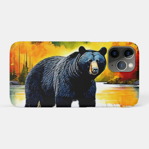 Autumn Black Bear River Design iPhone 11 Pro Case