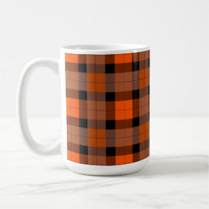 Autumn Black Orange Plaid  Coffee Mug
