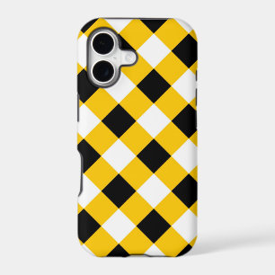 Autumn Black Yellow Chequered Geometric Pattern