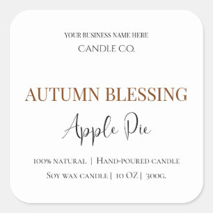 Autumn Blessing Apple Pie Fall Candle Label