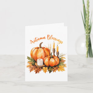 Autumn Blessings – Cosy Thanksgiving Thank You Card
