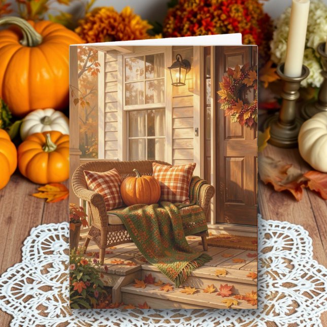 Autumn Blessings | Fall Front Porch Card (Creator Uploaded)