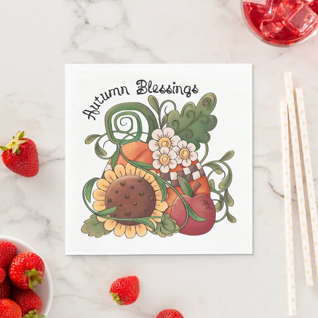 Autumn Blessings Fall Harvest  Napkin (Creator Uploaded)