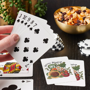 Autumn Blessings Fall Harvest  Playing Cards