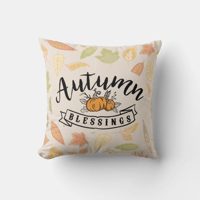 Autumn Blessings Fall Pillow (Front)