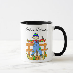 Autumn Blessings Hand Drawn Scarecrow Fall  Mug