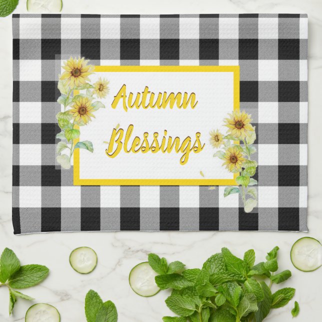 Autumn blessings kitchen towel (Folded)
