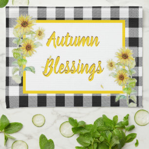 Autumn blessings kitchen towel