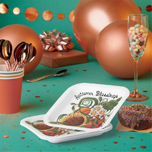 Autumn Blessings Nature Paper Plate