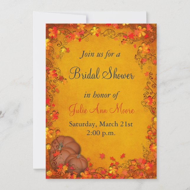 Autumn Bliss Bridal Shower Invitation (Front)