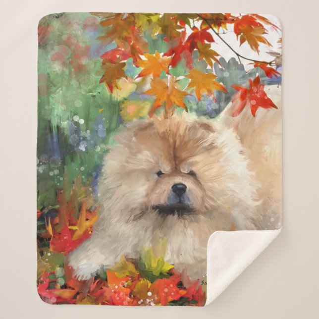 AUTUMN BLISS chow - Designer sherpa blanket 3 size (Front)