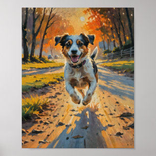 Autumn Bliss Dog Poster