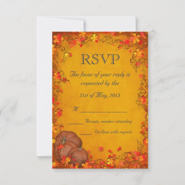 Autumn Bliss Wedding RSVP Card (Front)