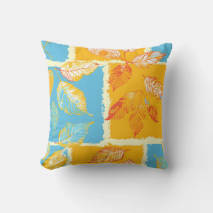 Autumn Block Leaves Cushion