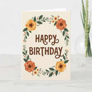Autumn Bloom Birthday Card