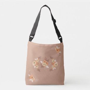 Autumn Bloom Soft Orange Floral Crossbody Bag