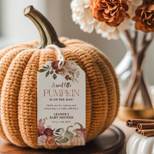 Autumn Blooms 'a little pumpkin' Baby Shower Favou Gift Tags