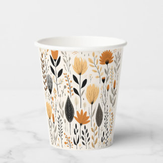 Autumn Blooms Paper Cups