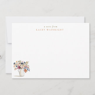 Autumn Blooms Watercolor Floral Personalised Card