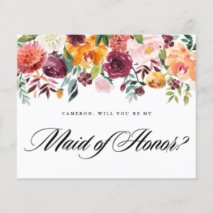 Autumn Blooms Will You Be My Maid of Honour
