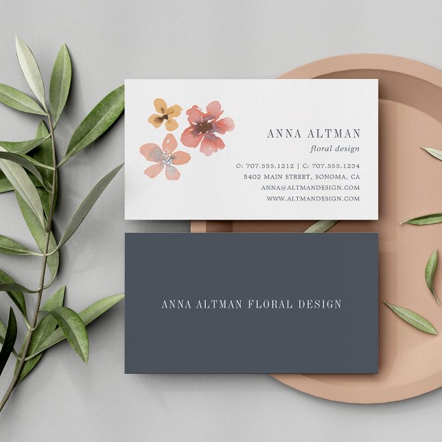Autumn Blossom | Watercolor Floral Business Card (Creator Uploaded)