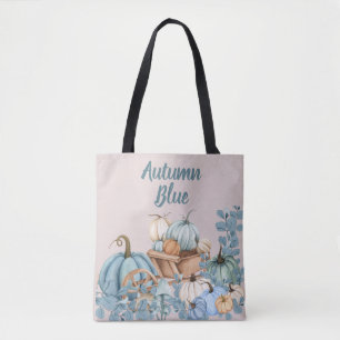 Autumn Blue Pumpkin Garden Tote Bag