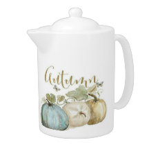 Autumn Blue Pumpkin Medium Tea Pot
