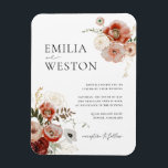 Autumn Bohemian Fall Wedding Invitation Magnet<br><div class="desc">This Autumn Bohemian Wedding Invitation Magnet from the Emilia Collection features hand-drawn florals in fall shades of burgundy,  pink,  and gold. Personalise it with your details easily and quickly. Simply press the 'customise it' button to further re-arrange and format the style and placement of the text.</div>