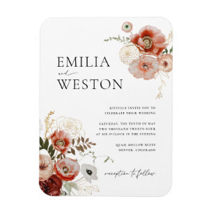 Autumn Bohemian Fall Wedding Invitation Magnet