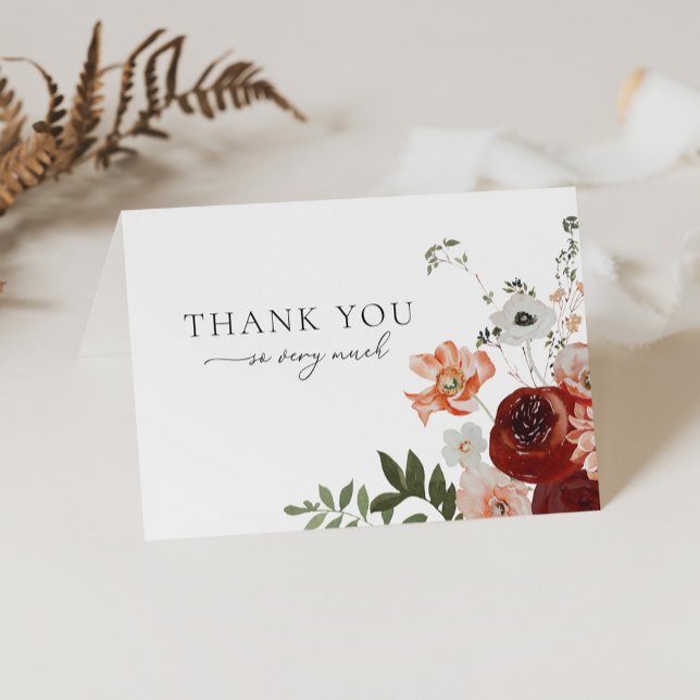 Autumn Bohemian Fall Wedding Thank You Notecard (Creator Uploaded)