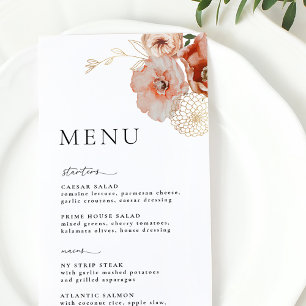 Autumn Bohemian Floral Fall Wedding Menu