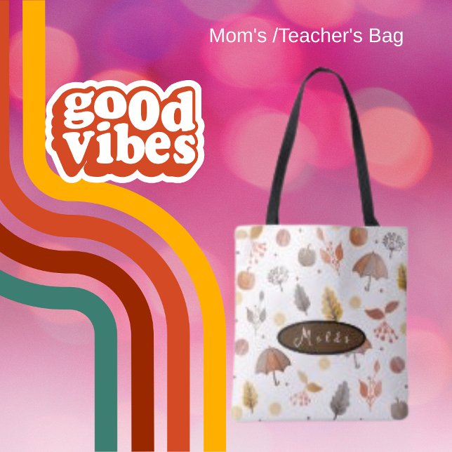 Autumn Boho Art Minimalist Bohemian Tote Bags (Creator Uploaded)