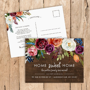 Autumn Boho Blooms New Address Moving Announcement