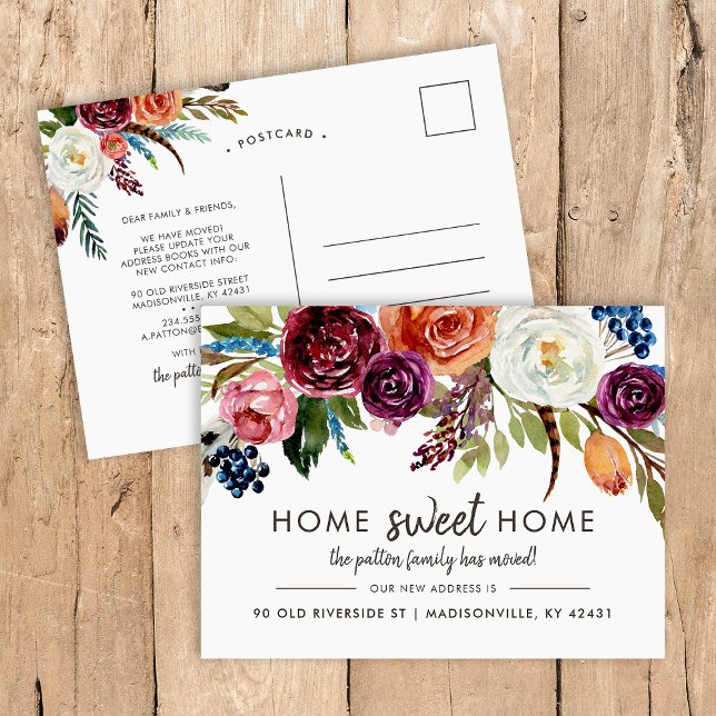 Autumn Boho Blooms New Address Moving Announcement (Creator Uploaded)