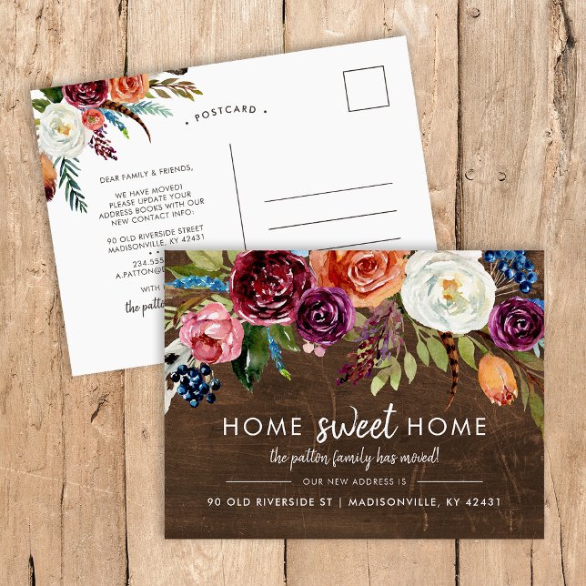 Autumn Boho Blooms New Address Moving Announcement (Creator Uploaded)