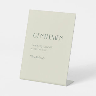 Autumn Boho Deco   Cream Gentlemen Bathroom Pedestal Sign