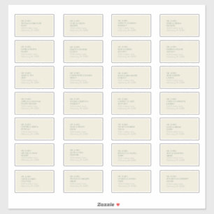 Autumn Boho Deco Cream Guest Address Label