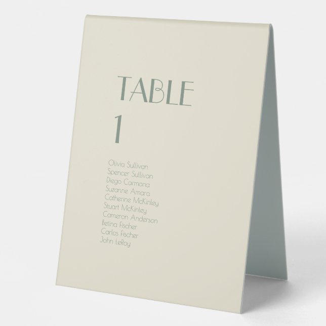 Autumn Boho Deco | Cream guests table tent sign (Front)